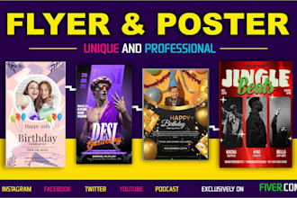 create eye catching birthday party flyer or event poster