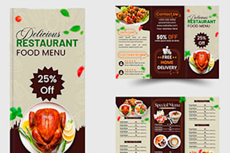 design professional bifold and trifold restaurant brochures