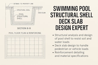 craft swimming pool structural shell deck slab design expert