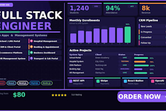 build your custom web app or school management system as full stack engineer