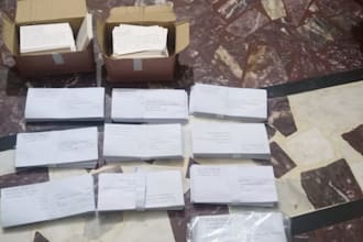 handwrites sweepstakes cards and envelopes for you