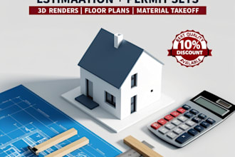 do architecture, 3d rendering, 2d plans, cost estimation