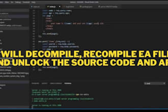 crack ea, decompile any forex ea file, unlock and indict source