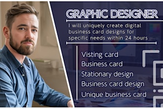 uniquely create digital business card designs for specific needs within 24 hours