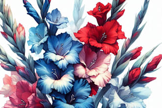 draw watercolor floral illustration