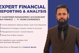 prepare financial statement , pnl, balance sheet, cash flow, management accounts