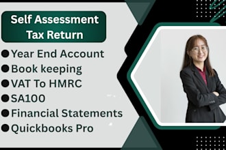 uk self assessment tax return sa100, year end accounts, vat, bookkeeping to hmrc