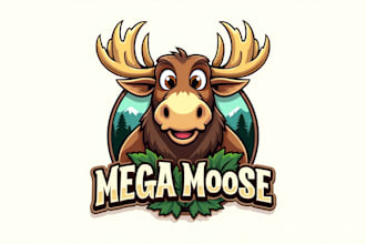 design outstanding mega moose mascot logo with unlimited revision