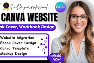 canva website design, canva landing page, ebook design, canva template, workbook