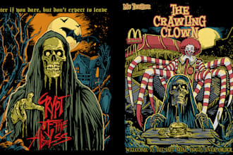 create a custom horror comic in creepy or retro style