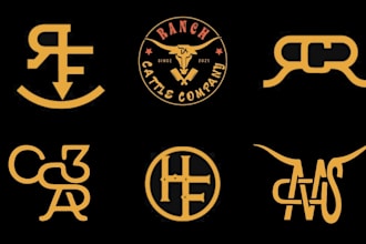 design letter western cattle brand ranch farm logo for you brand