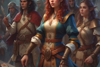 draw dnd party art and dnd character art