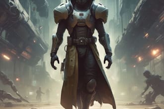 create mecha, spaceship, weapon or environment sci fi