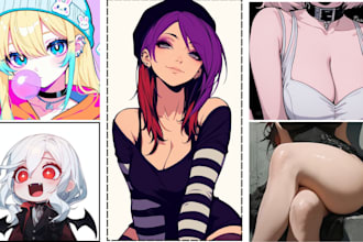 draw digital art illustration for anime manga oc character design, nsfw, fanart