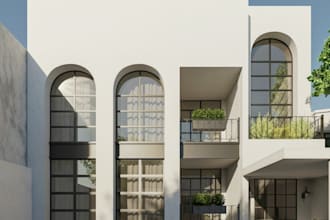 design home or villa exterior and facade with modern architecture and 3d render