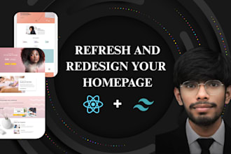 design a stunning or responsive homepage react   tailwind CSS