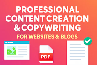 professional copywriting and content creation for websites and blogs