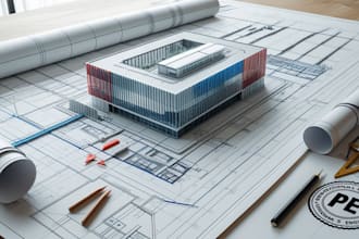 do complete architectural, structural and mep drawing set pe stamp permit ready
