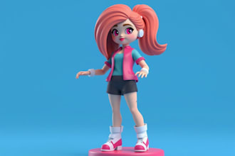sculpt 3d model doll 3d toy action figure for 3d printing
