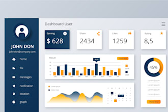 design infographic dashboard UI UX for web  finance admin panel and mobile apps
