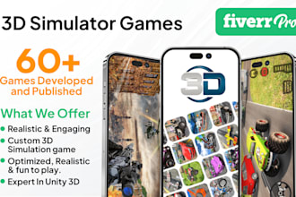 develop professional 3d games of car, bus, bike, airplane and truck simulators
