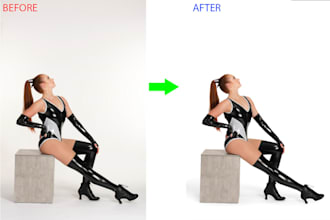 professional model photo retouching and natural shadows