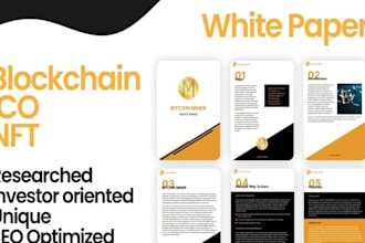 design quality crypto, nft, ico, blockchain white papers and pitch brochures