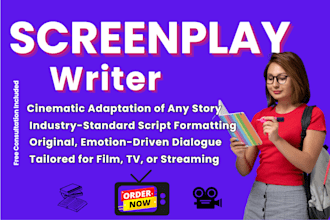 convert short story, novel, book, fiction story into a screenplay, movie script