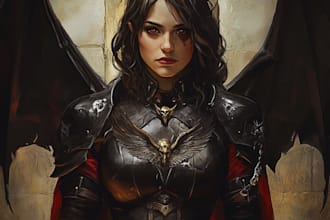 design realistic fantasy dnd character illustration