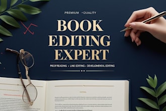 professionally proofread, line edit, and developmentally edit your book