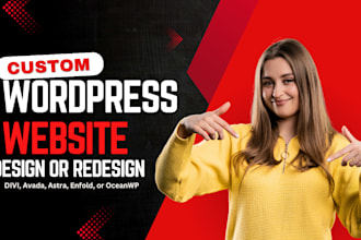 build wordpress website using divi, avada, astra, enfold, kadence or oceanwp