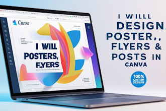 design poster, flyer, post on canva