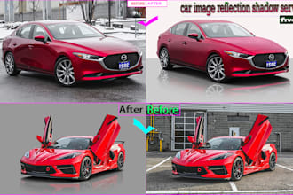 best photo editing services car background removal shadow and floor reflections