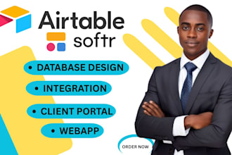 be your airtable database, airtable automation, client portal, softr webapp