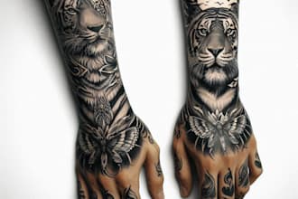 draw a custom realistic tattoo design, tattoo sleeve