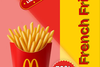 design delicious food and restaurant offer flyers for instagram and deliveru app