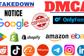 send dmca takedown notice to google, onlyfans, reddit, instagram,fb, tiktok