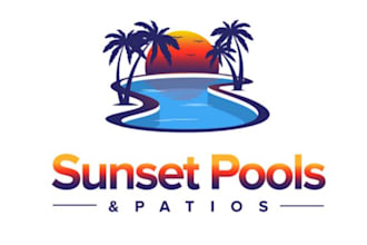 makes swimming pool, pool cleaning logo design
