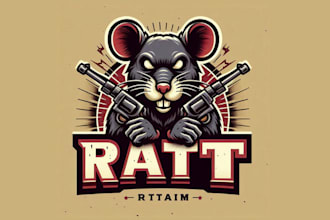 do unique vintage angry rat logo with super color for your