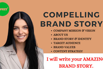 write your brand story, about us, biography, mission and vision, content writer