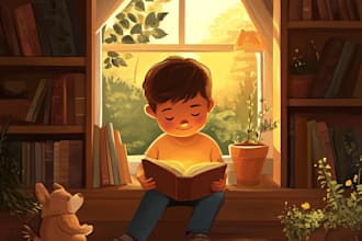 draw watercolor children story book illustration picture