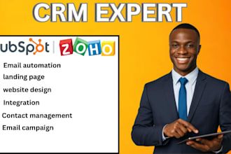 setup hubspot crm and automation zoho sites hubspot website cms expert