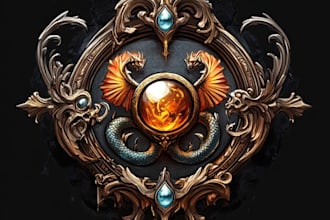 make medieval, fantasy, rpg, rustic, scifi and game logo