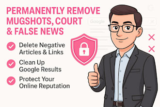 remove mugshots delete negative links posts articles cases false news on google