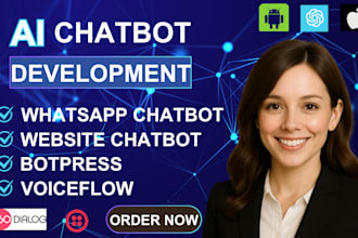 create an ai chatbot for whatsapp and website using chatgpt, botpress, voiceflow