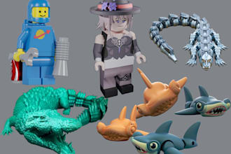custom lego minifigures articulated bjd models 3d action figure for 3d printing