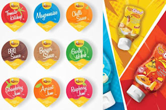 design sauce labels jar labels box food pouch packaging or any product label