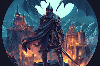 design fantasy game logo with cool unique magic style