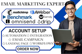set up omnisend aweber benchmark sendy mailchimp drip email automation templates