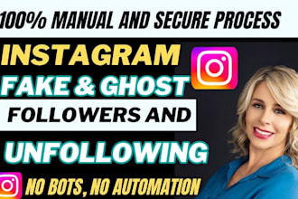 manually unfollow instagram followings and and remove bot, fake followers